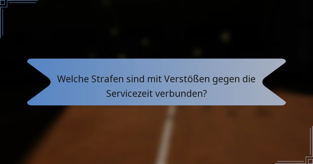 Welche Strafen sind mit Verstößen gegen die Servicezeit verbunden?
