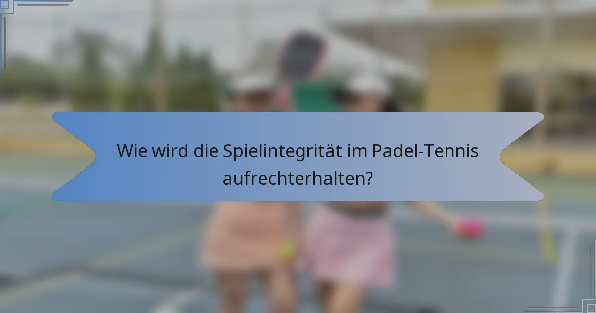 Wie wird die Spielintegrität im Padel-Tennis aufrechterhalten?